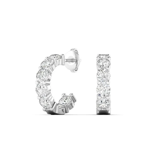 14K Lab Diamond Open Huggie Hoops Elgin's Fine Jewelry Baton Rouge, LA