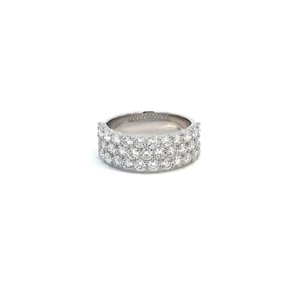 14K White Gold Lab Grown Round Diamond Three Row Band Elgin's Fine Jewelry Baton Rouge, LA