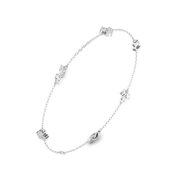 Dainty Multi Shape Lab Grown Diamond Bracelet Elgin's Fine Jewelry Baton Rouge, LA
