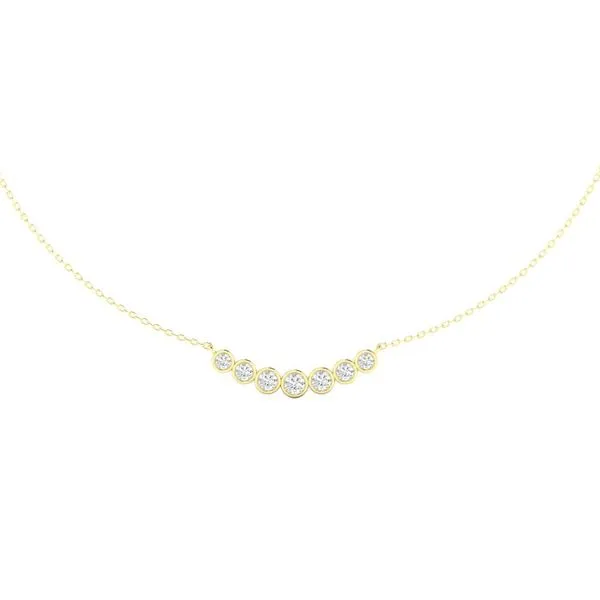 14K Yellow Gold Lab Grown Diamond Bar Necklace Elgin's Fine Jewelry Baton Rouge, LA