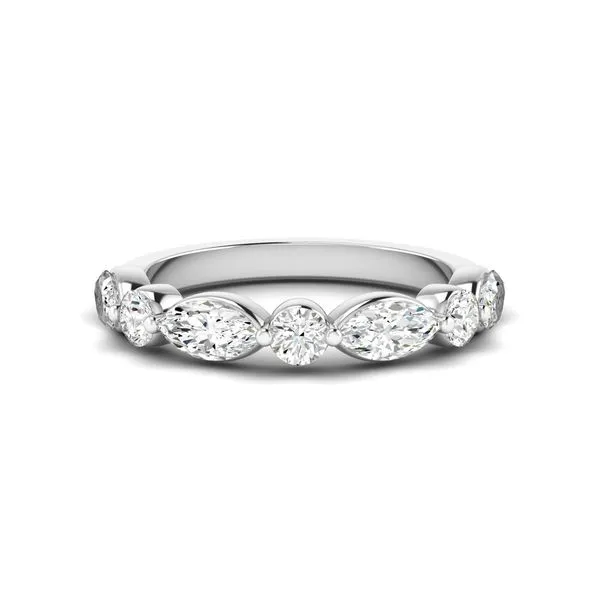 14K White Gold Lab Marquise & Round Diamond Band Elgin's Fine Jewelry Baton Rouge, LA
