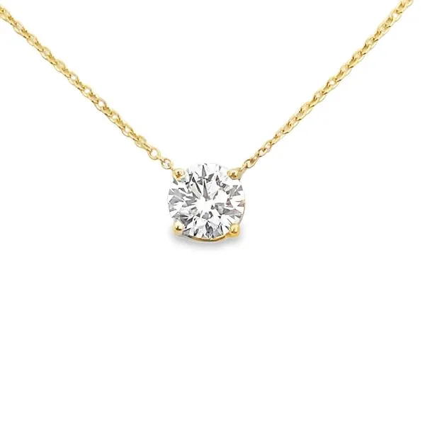 14kt Yellow gold Lab Grown Diamond Solitaire Necklace Elgin's Fine Jewelry Baton Rouge, LA