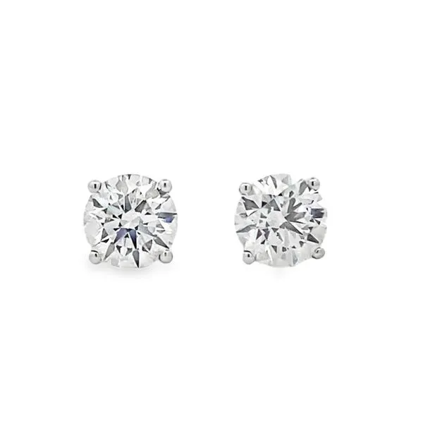 3.02 Carat Lab Grown Round Diamond Stud Earrings Elgin's Fine Jewelry Baton Rouge, LA