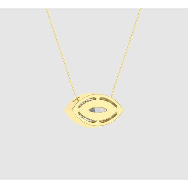 East West Lab Grown Marquise Diamond Bezel Solitaire Necklace Image 4 Elgin's Fine Jewelry Baton Rouge, LA