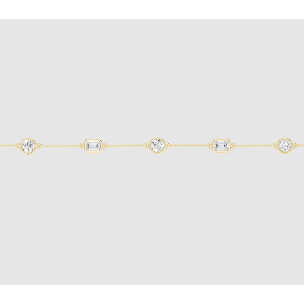 Lab Grown Diamond Bezel Station Bracelet Image 2 Elgin's Fine Jewelry Baton Rouge, LA