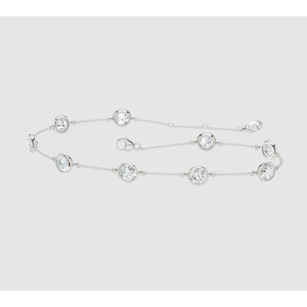 Lab Grown Round Diamond Bezel Station Bracelet 7