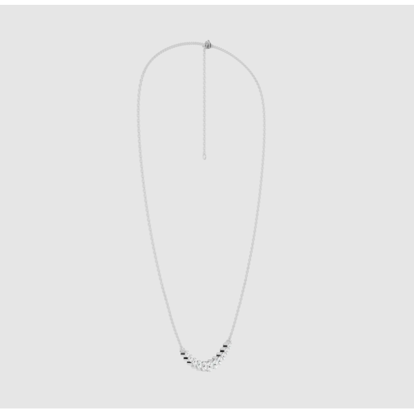 Lab Grown Graduated Diamond Curve Necklace Image 3 Elgin's Fine Jewelry Baton Rouge, LA