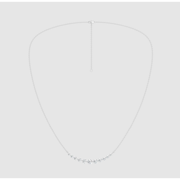 Lab Grown Graduated Diamond Curve Necklace Image 5 Elgin's Fine Jewelry Baton Rouge, LA