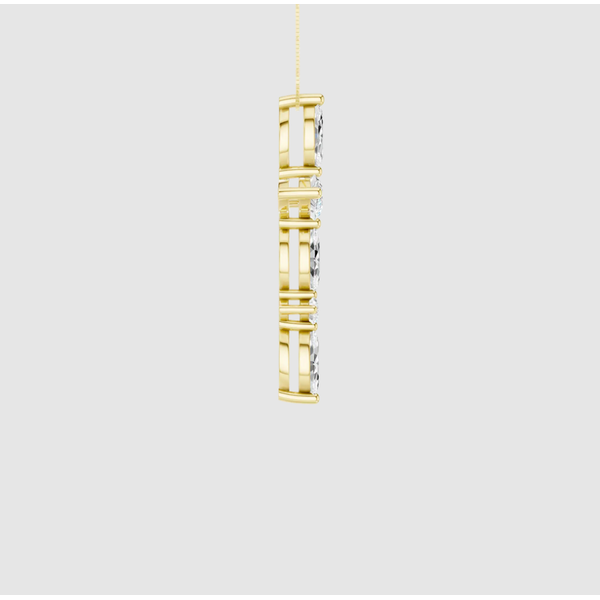 Lab Grown Marquise & Round Diamond Cross Necklace Image 3 Elgin's Fine Jewelry Baton Rouge, LA