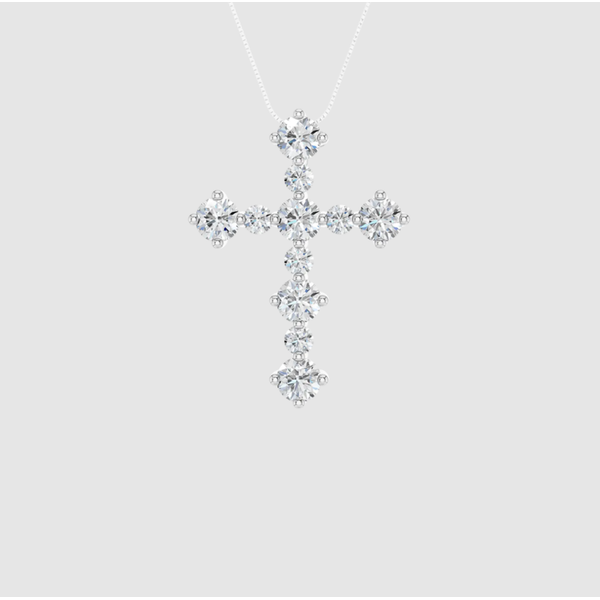 Lab Grown Diamond Cross Pendant Image 4 Elgin's Fine Jewelry Baton Rouge, LA