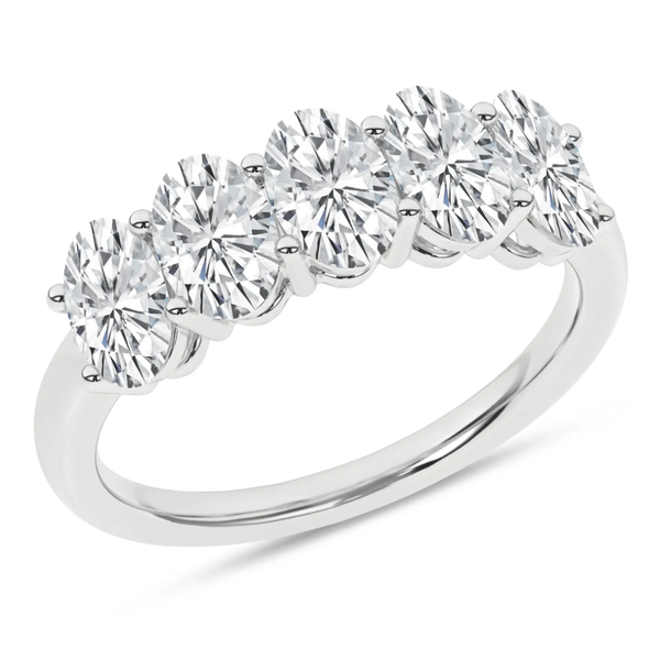 Lab Grown Oval Five Stone Diamond Band Image 4 Elgin's Fine Jewelry Baton Rouge, LA