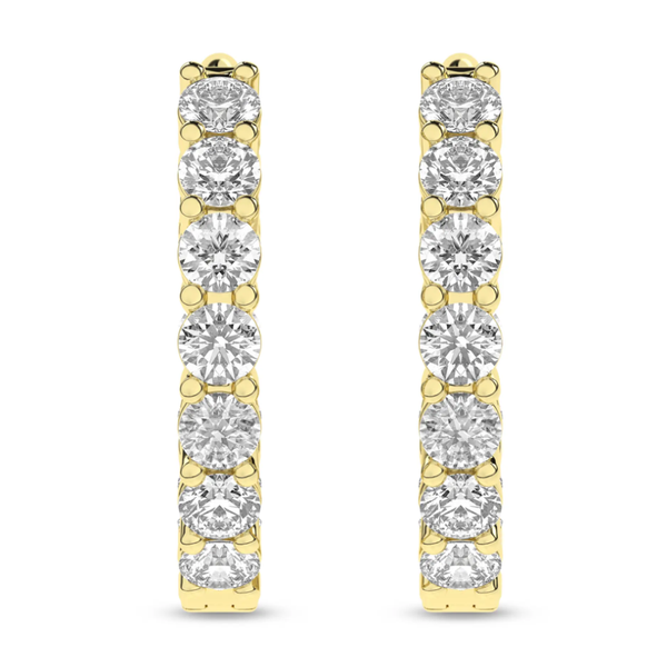 Lab Grown Diamod Inside Out Huggie Hoops Image 2 Elgin's Fine Jewelry Baton Rouge, LA