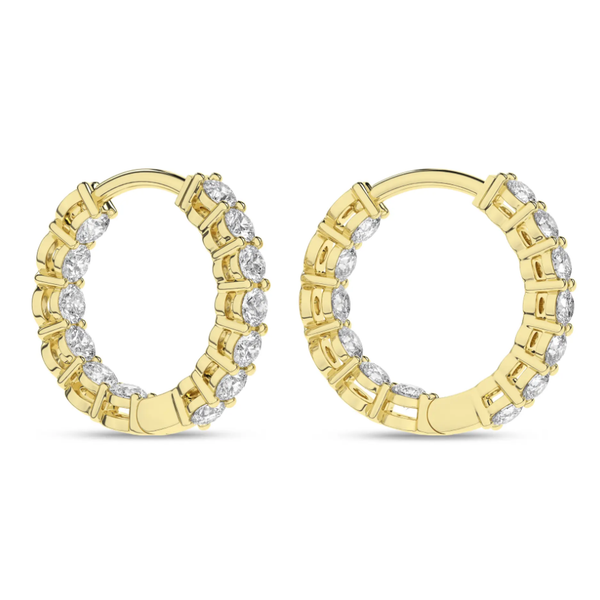 Lab Grown Diamod Inside Out Huggie Hoops Image 3 Elgin's Fine Jewelry Baton Rouge, LA