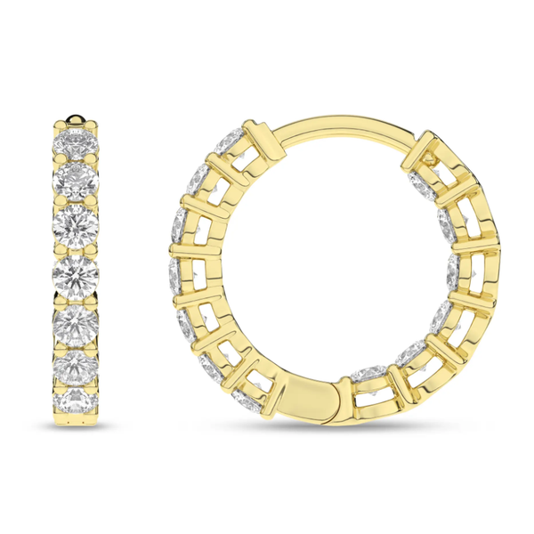 Lab Grown Diamod Inside Out Huggie Hoops Image 4 Elgin's Fine Jewelry Baton Rouge, LA