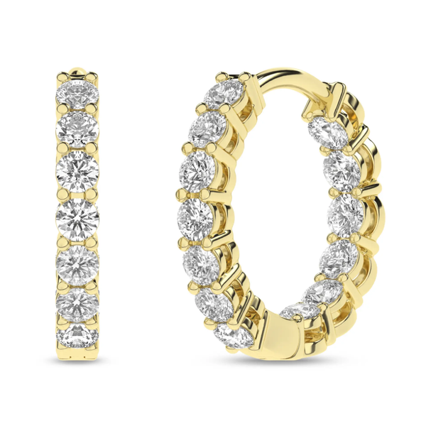 Lab Grown Diamod Inside Out Huggie Hoops Elgin's Fine Jewelry Baton Rouge, LA
