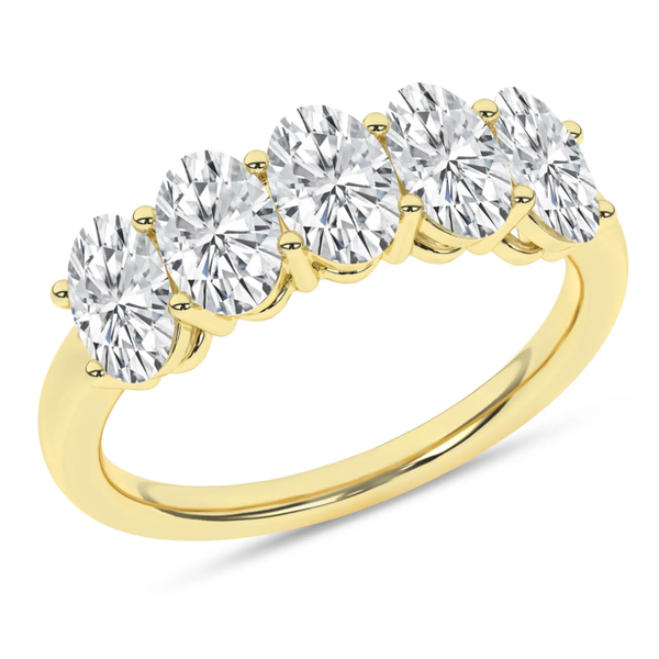 Lab Grown Oval Diamond Five Stone Band Image 4 Elgin's Fine Jewelry Baton Rouge, LA