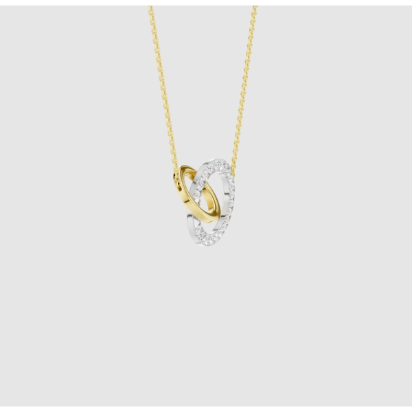 Lab Grown Diamond Interlocking Circle Necklace Image 4 Elgin's Fine Jewelry Baton Rouge, LA