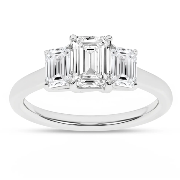 Emerald Cut Three Stone Engagement Ring Elgin's Fine Jewelry Baton Rouge, LA