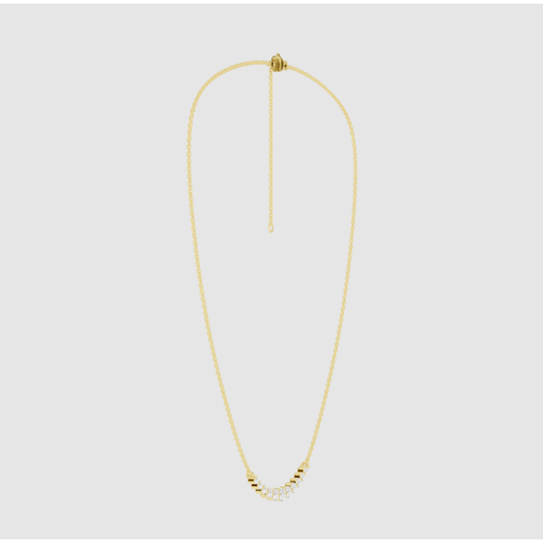 Lab Grown Graduated Diamond Curve Necklace Image 3 Elgin's Fine Jewelry Baton Rouge, LA