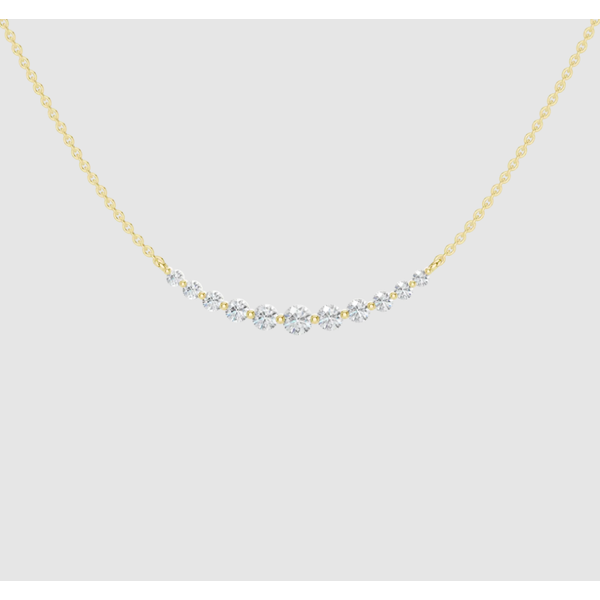Lab Grown Graduated Diamond Curve Necklace Image 4 Elgin's Fine Jewelry Baton Rouge, LA