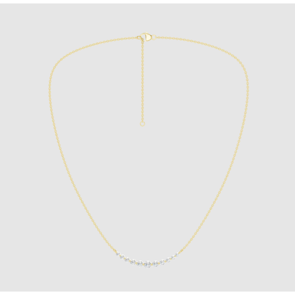 Lab Grown Graduated Diamond Curve Necklace Image 5 Elgin's Fine Jewelry Baton Rouge, LA