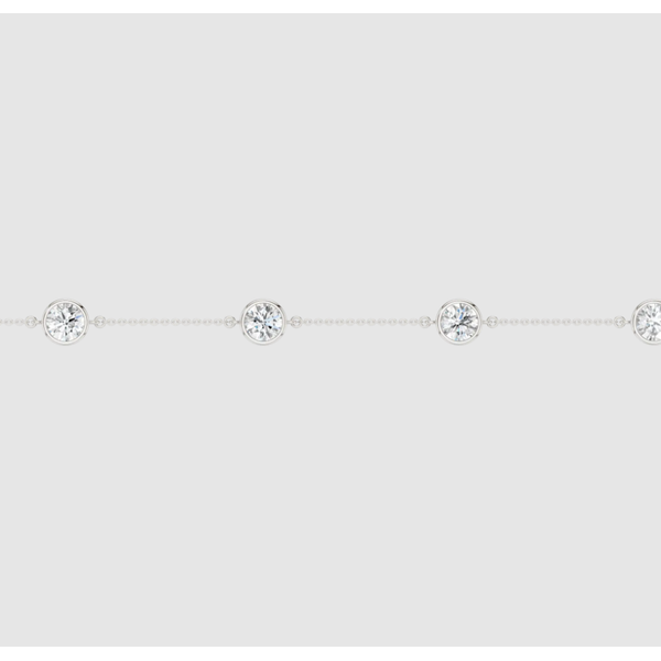 Lab Grown Diamond Bezel Station Bracelet Image 2 Elgin's Fine Jewelry Baton Rouge, LA