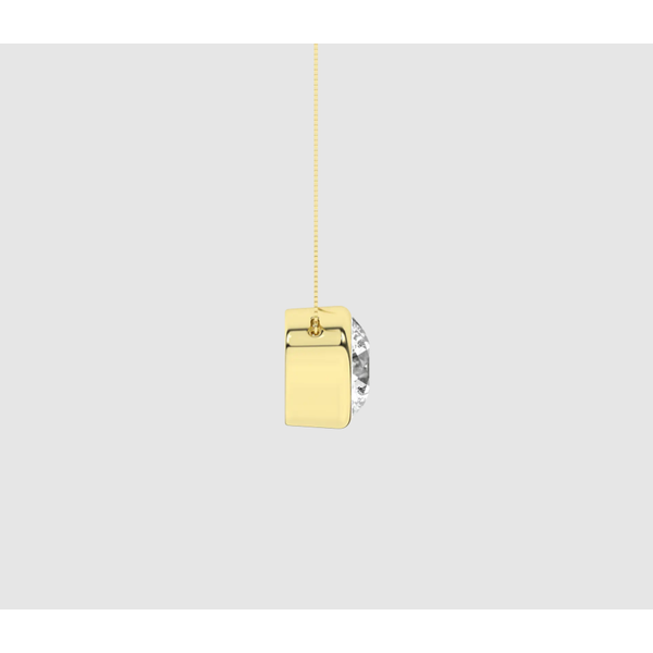 Yellow Gold Lab Grown Round Diamond Solitaire Necklace Image 3 Elgin's Fine Jewelry Baton Rouge, LA