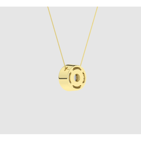 Yellow Gold Lab Grown Round Diamond Solitaire Necklace Image 4 Elgin's Fine Jewelry Baton Rouge, LA