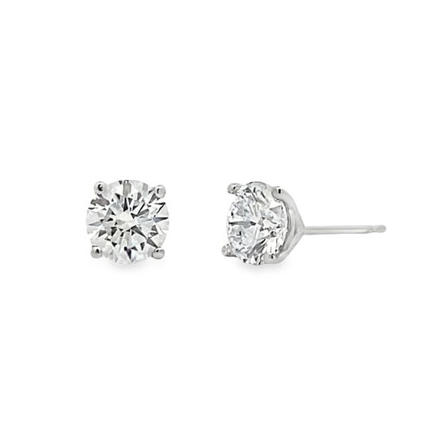 1.50 Carat Lab Grown Round Diamond Stud Earrings Elgin's Fine Jewelry Baton Rouge, LA