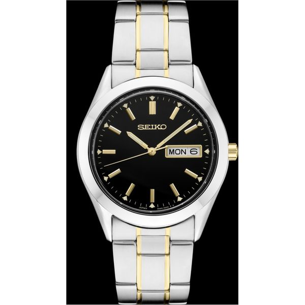 Men's Seiko Essentials Collection Two Tone Solar Watch Elgin's Fine Jewelry Baton Rouge, LA