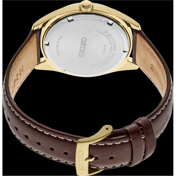 Men's Seiko Essentials Collection Gold Tone Watch Image 3 Elgin's Fine Jewelry Baton Rouge, LA