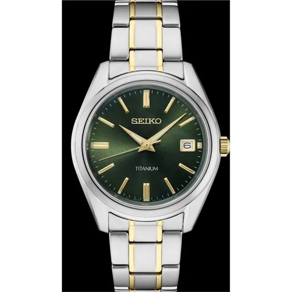 Men s Seiko Essentials Collection Two Tone Titanium Watch