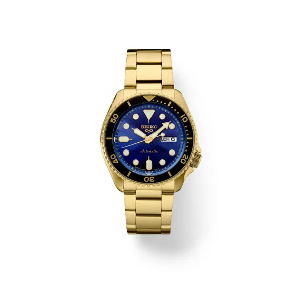 Men's Seiko 5 Sports SGP Automatic Gold Tone Watch Elgin's Fine Jewelry Baton Rouge, LA
