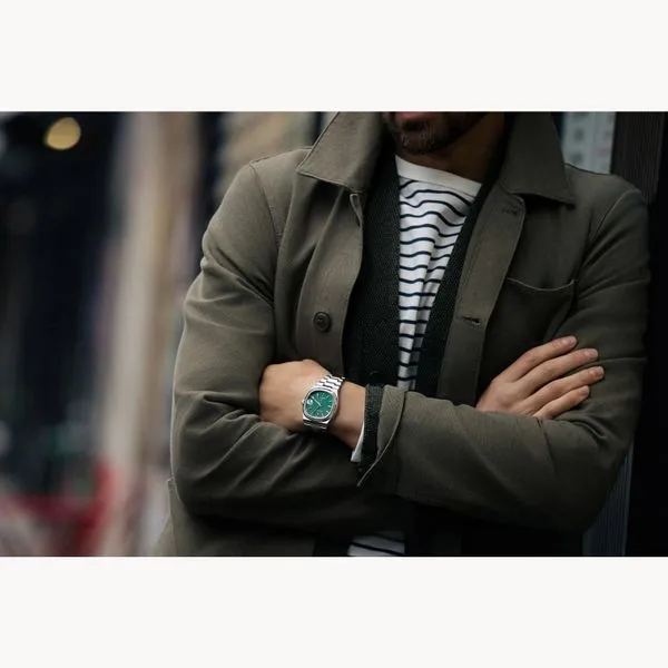 Bulova Stainless Steel Green Dial Super Seville Watch Image 4 Elgin's Fine Jewelry Baton Rouge, LA