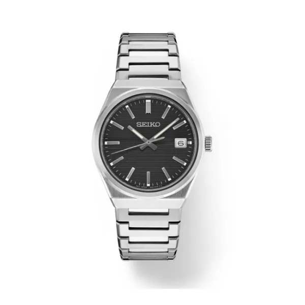 Men's Seiko Essentials SS Quartz 39mm Watch Elgin's Fine Jewelry Baton Rouge, LA