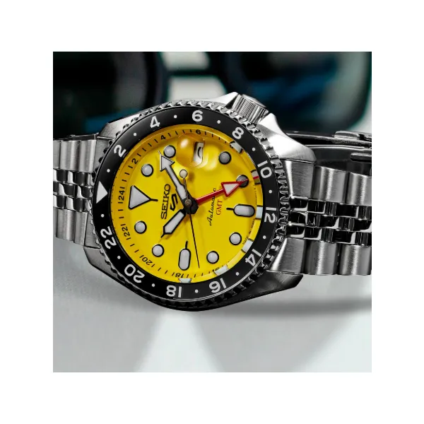 Mens Seiko 5 Sports SS Automatic GMT Watch Image 4 Elgin's Fine Jewelry Baton Rouge, LA