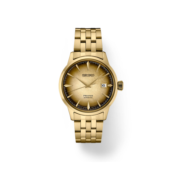 Men's Seiko Presage Cocktail Time SS GP Automatic 40.5mm Watch Elgin's Fine Jewelry Baton Rouge, LA