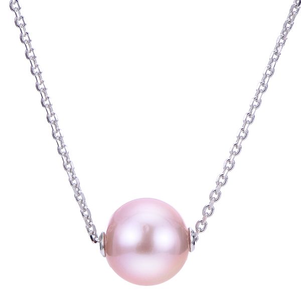 Ladies Sterling Silver Pink Pearl Necklace Elgin's Fine Jewelry Baton Rouge, LA