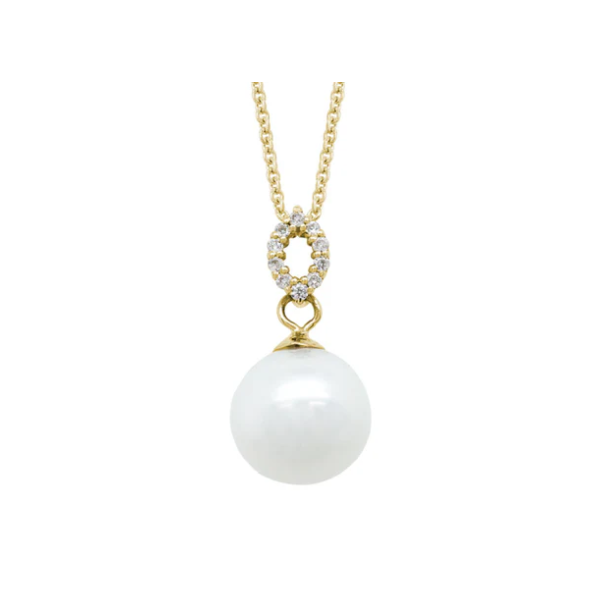 Yellow Gold Single Pearl Pendant Elgin's Fine Jewelry Baton Rouge, LA