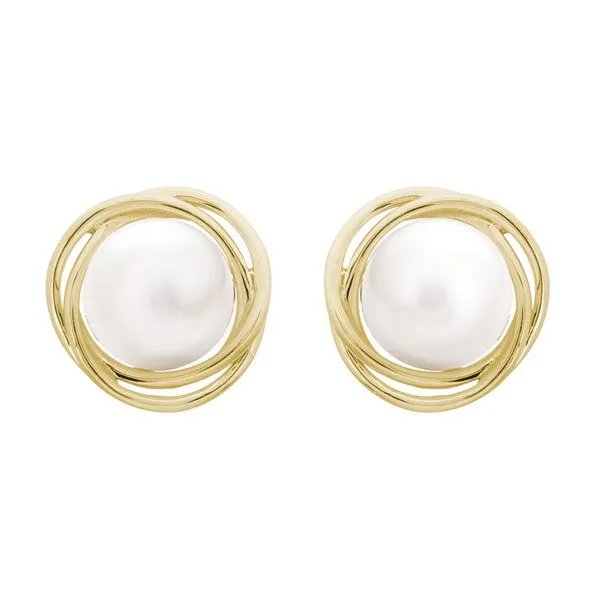 Button Pearl Studs Elgin's Fine Jewelry Baton Rouge, LA