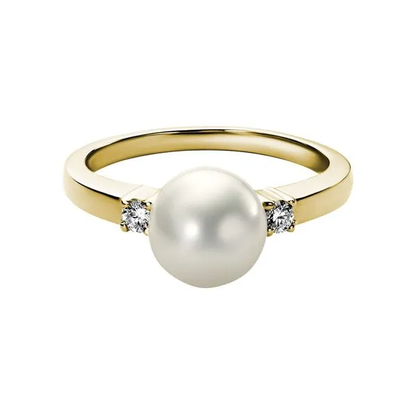 14K Freshwater Pearl Diamond Ring Elgin's Fine Jewelry Baton Rouge, LA
