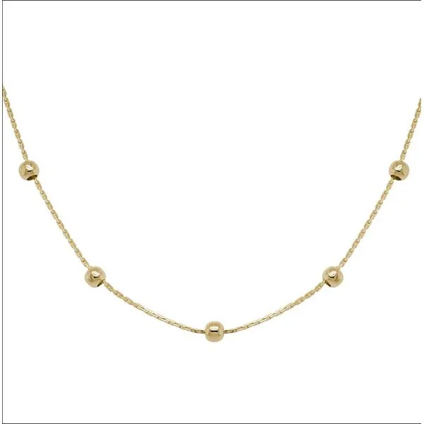 Ladies 14kt Yellow Gold Beaded Chain 18