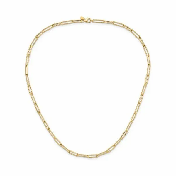 Leslie's 14K Yellow Gold Paperclip Necklace Image 3 Elgin's Fine Jewelry Baton Rouge, LA