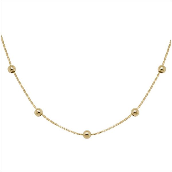14kt Yellow Gold Beaded Chain 16