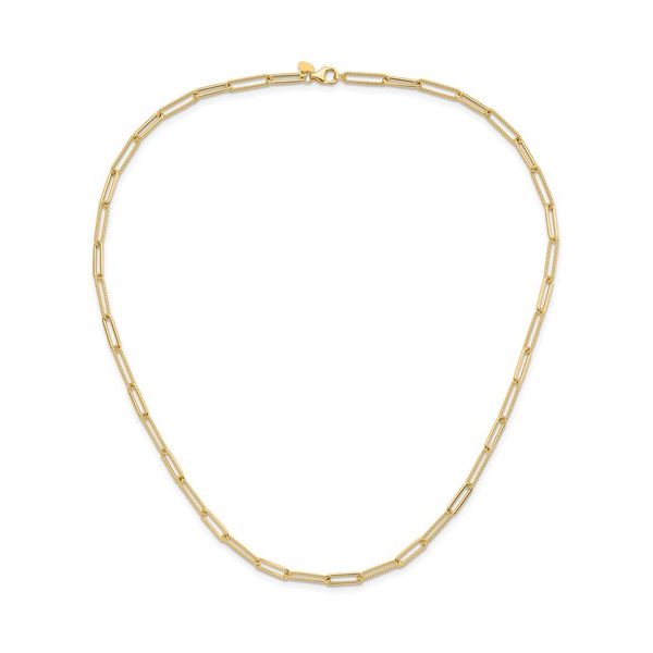 Leslie's 14K Yellow Gold Paperclip Necklace Elgin's Fine Jewelry Baton Rouge, LA