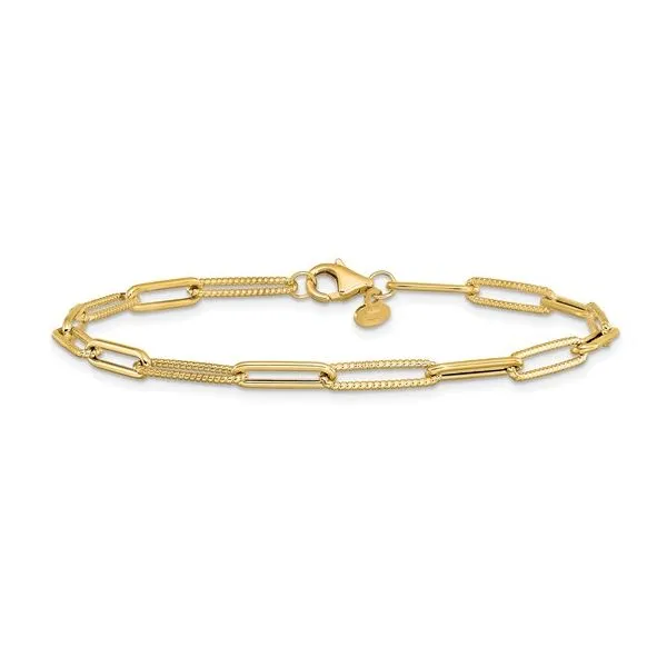 14K Yellow Gold Paperclip Link Bracelet Elgin's Fine Jewelry Baton Rouge, LA