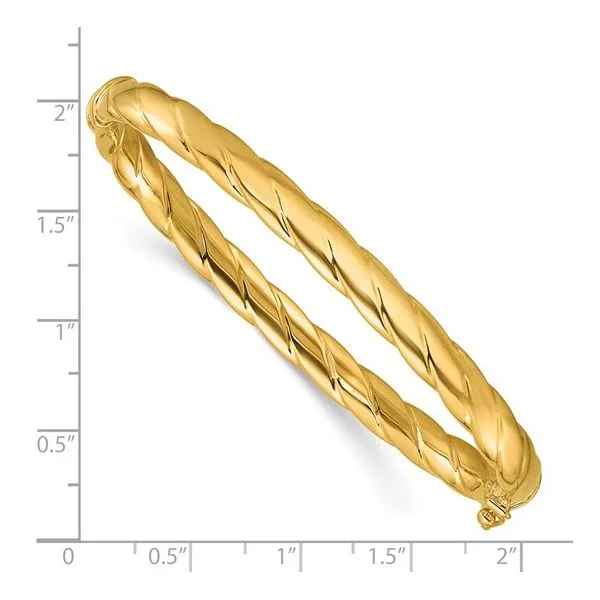 14k Textured Bangle Bracelet Image 2 Elgin's Fine Jewelry Baton Rouge, LA