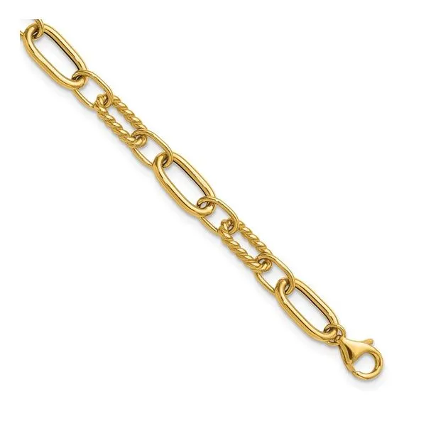 14k Yellow Gold Fancy Link Bracelet Image 3 Elgin's Fine Jewelry Baton Rouge, LA