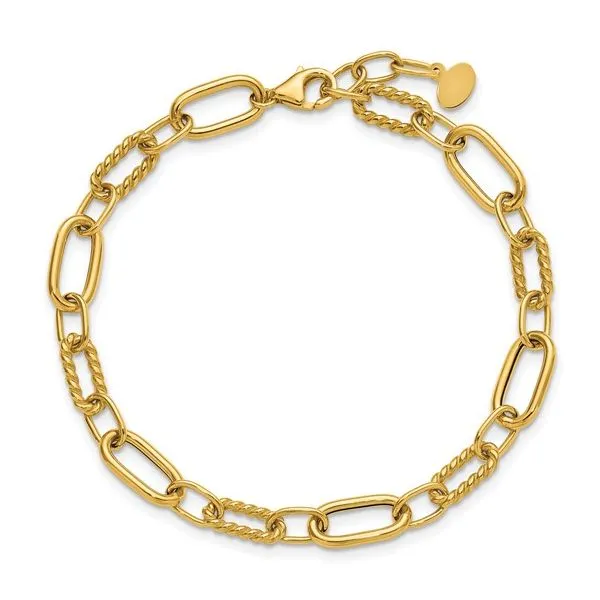 14k Yellow Gold Fancy Link Bracelet Image 4 Elgin's Fine Jewelry Baton Rouge, LA