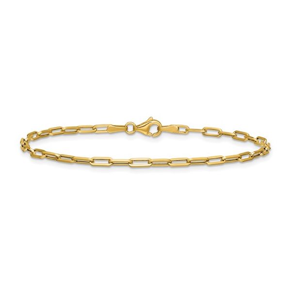 Leslie's 14kt Gold Paperclip Bracelet Elgin's Fine Jewelry Baton Rouge, LA